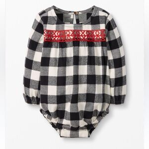 Hanna Andersson Buffalo Plaid Flannel Romper 3-6M